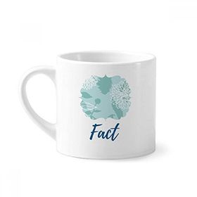 Dıythinker 170 ml Beyaz Krizantem Soyut Bitkiler Sanat Mini Kahve Seramik Kupa