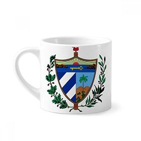 Dıythinker 170 ml Beyaz Küba Ulusal Amblem Ülke Mini Kahve Seramik Kupa