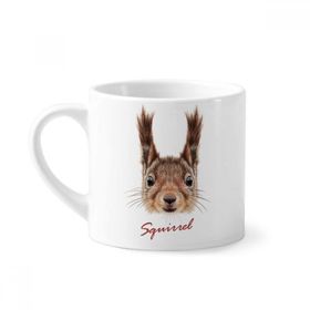 Dıythinker 170 ml Beyaz Küçük Kahverengi Uzun Kulaklı Sincap Hayvan Mini Kahve Seramik Kupa
