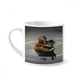 Dıythinker 170 ml Beyaz Kuğu Organizması Hayvan Fotoğrafçılığı Mini Kahve Seramik Kupa