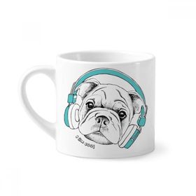 Dıythinker 170 ml Beyaz Kulaklık Müzik Canlılığı Sesler Köpek Mini Kahve Seramik Kupa