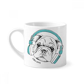 Dıythinker 170 ml Beyaz Kulaklık Müzik Canlılığı Sesler Köpek Mini Kahve Seramik Kupa