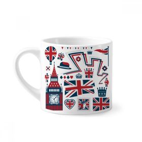 Dıythinker 170 ml Beyaz Kulesi Big Ben Ballon Asker İngiltere Simgesi Bayrağı Mini Kahve Seramik Kupa