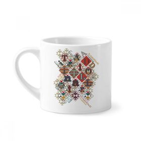 Dıythinker 170 ml Beyaz Kumar Aletleri Oyun Kartları Çip Desenli Mini Kahve Seramik Kupa