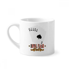 Dıythinker 170 ml Beyaz Kürek Royal Flush 10'dan A Desenli Mini Kahve Seramik Kupa