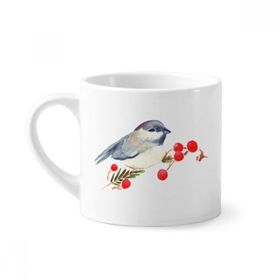 Dıythinker 170 ml Beyaz Kuş Hayvan Magpie Grayhead Mini Kahve Seramik Kupa