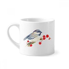 Dıythinker 170 ml Beyaz Kuş Hayvan Magpie Grayhead Mini Kahve Seramik Kupa