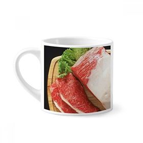 Dıythinker 170 ml Beyaz Kuzu Ayağı Ham Et Gıda Dokusu Mini Kahve Seramik Kupa