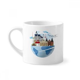 Dıythinker 170 ml Beyaz Landmark Journey Germany Uçak Mini Kahve Seramik Kupa