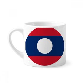 Dıythinker 170 ml Beyaz Laos Ulusal Bayrağı Asya Sembolü Mini Kahve Seramik Kupa