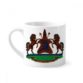 Dıythinker 170 ml Beyaz Lesotho Afrika Ulusal Amblem Mini Kahve Seramik Kupa