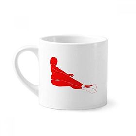 Dıythinker 170 ml Beyaz Lie Down Kırmızı Güzel Kadın Mini Kahve Seramik Kupa