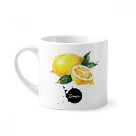 Dıythinker 170 ml Beyaz Limon Meyvesi Lezzetli Sağlıklı Suluboya Mini Kahve Seramik Kupa