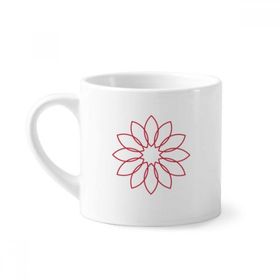 Dıythinker 170 ml Beyaz Line Lotus Çiçeği Bitki Çiçek Mini Kahve Seramik Kupa