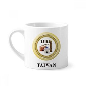 Dıythinker 170 ml Beyaz Logosu Tayvan Gezi İnşaat Mini Kahve Seramik Kupa