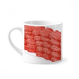 Dıythinker 170 ml Beyaz Loin Biftek Çiğ Et Gıda Dokusu Mini Kahve Seramik Kupa