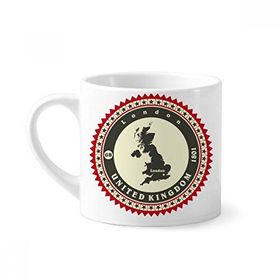 Dıythinker 170 ml Beyaz Londra İngiltere Birleşik Krallık Ülke Haritası Mini Kahve Seramik Kupa