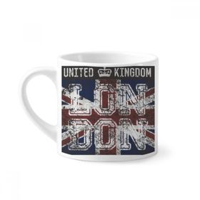 Dıythinker 170 ml Beyaz Londra İngiltere İngiltere Birleşik Krallık Bayrağı Markası Mini Kahve Seramik Kupa