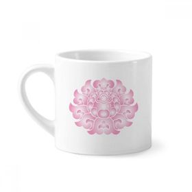 Dıythinker 170 ml Beyaz Lotus Çiçeği Bitki Çiçek Pembe Mini Kahve Seramik Kupa