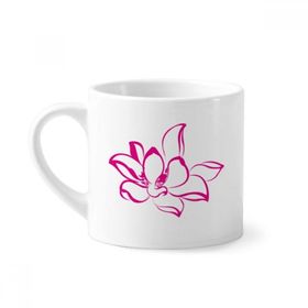 Dıythinker 170 ml Beyaz Lotus Çiçeği Bitki Çiçek Pembe Mini Kahve Seramik Kupa