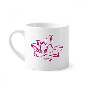Dıythinker 170 ml Beyaz Lotus Çiçeği Bitki Çiçek Pembe Mini Kahve Seramik Kupa