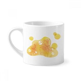 Dıythinker 170 ml Beyaz Lotus Çiçeği Kabarcık Bitki Çiçek Mini Kahve Seramik Kupa