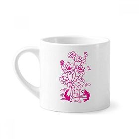 Dıythinker 170 ml Beyaz Lotus Yaprağı Lotus Çiçeği Nilüfer Kökü Balık Su Mini Kahve Seramik Kupa
