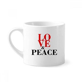 Dıythinker 170 ml Beyaz Love and Peace World No War Mini Kahve Seramik Kupa