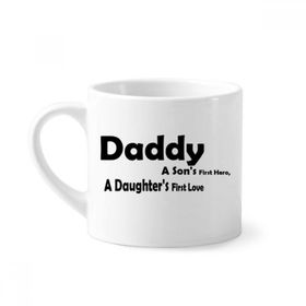 Dıythinker 170 ml Beyaz Love Hero Daddy Festival Alıntı Mini Kahve Seramik Kupa