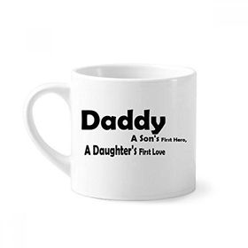 Dıythinker 170 ml Beyaz Love Hero Daddy Festival Alıntı Mini Kahve Seramik Kupa