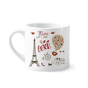 Dıythinker 170 ml Beyaz Love Paris Fransa Eyfel Kulesi Mini Kahve Seramik Kupa