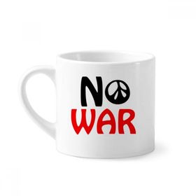 Dıythinker 170 ml Beyaz Love Peace World No War Mini Kahve Seramik Kupa