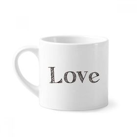 Dıythinker 170 ml Beyaz Love Word İlham Verici Alıntı Sevgililer Günü Mini Kahve Seramik Kupa