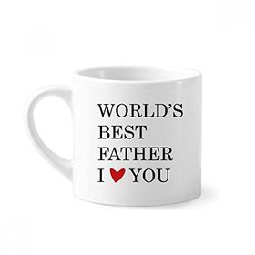 Dıythinker 170 ml Beyaz Love You Best Father Dad Festival Alıntı Mini Kahve Seramik Kupa