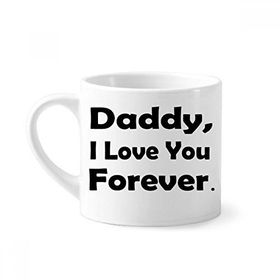 Dıythinker 170 ml Beyaz Love You Dad Festival Alıntı Mini Kahve Seramik Kupa