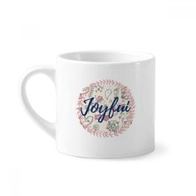 Dıythinker 170 ml Beyaz Loves Çiçek Bitki Boyası Mini Kahve Seramik Kupa