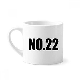 Dıythinker 170 ml Beyaz Lucky No.22 Numara İsim Mini Kahve Seramik Kupa