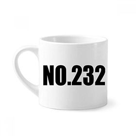 Dıythinker 170 ml Beyaz Lucky No.232 Numara İsim Mini Kahve Seramik Kupa