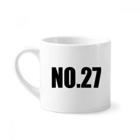 Dıythinker 170 ml Beyaz Lucky No.27 Numara İsim Mini Kahve Seramik Kupa