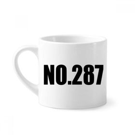 Dıythinker 170 ml Beyaz Lucky No.287 Numara İsim Mini Kahve Seramik Kupa