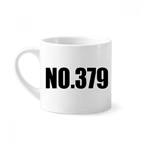 Dıythinker 170 ml Beyaz Lucky No.379 Numara Adı Mini Kahve Seramik Kupa