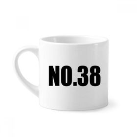 Dıythinker 170 ml Beyaz Lucky No.38 Numara Adı Mini Kahve Seramik Kupa