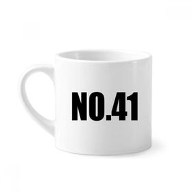 Dıythinker 170 ml Beyaz Lucky No.41 Numara İsim Mini Kahve Seramik Kupa