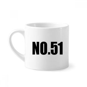 Dıythinker 170 ml Beyaz Lucky No.51 Numara İsim Mini Kahve Seramik Kupa