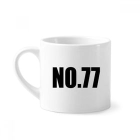 Dıythinker 170 ml Beyaz Lucky No.77 Numara Adı Mini Kahve Seramik Kupa