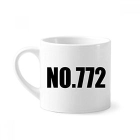 Dıythinker 170 ml Beyaz Lucky No.772 Numara İsim Mini Kahve Seramik Kupa