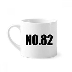 Dıythinker 170 ml Beyaz Lucky No.82 Numara İsim Mini Kahve Seramik Kupa