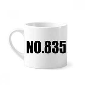 Dıythinker 170 ml Beyaz Lucky No.835 Numara Adı Mini Kahve Seramik Kupa