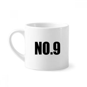 Dıythinker 170 ml Beyaz Lucky No.9 Numara Adı Mini Kahve Seramik Kupa