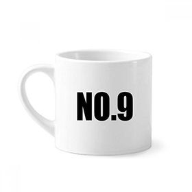 Dıythinker 170 ml Beyaz Lucky No.9 Numara Adı Mini Kahve Seramik Kupa